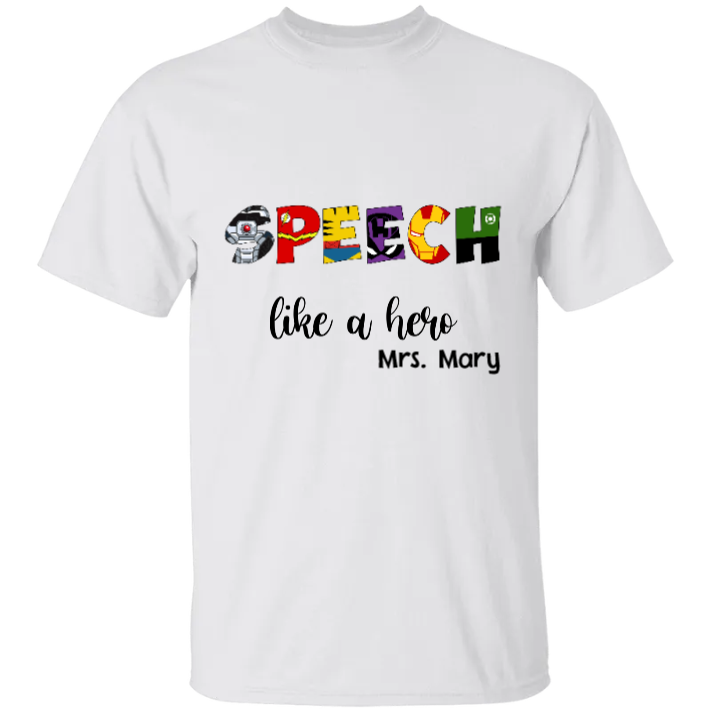 Speech Like A Hero, Christmas Teacher Personalized Shirt - Shirts - GoDuckee