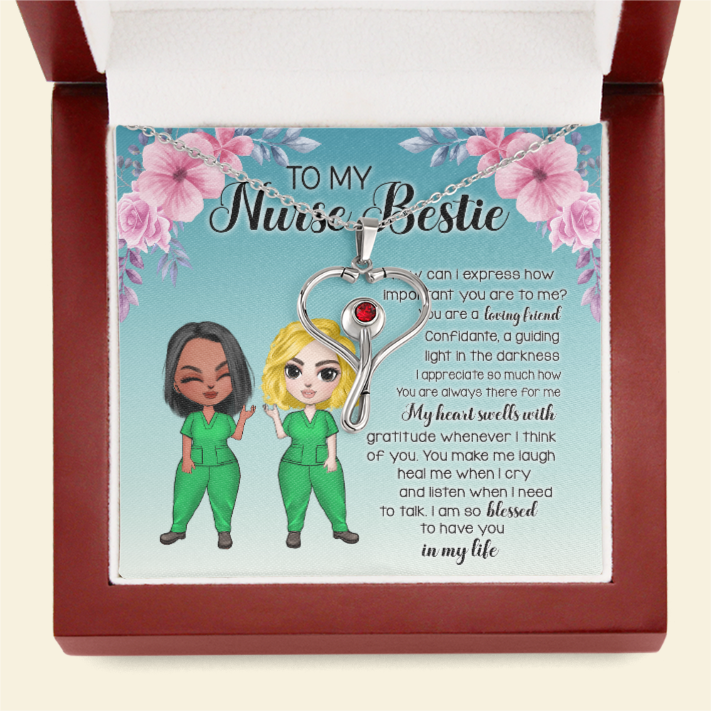 Nurse Friend Thanks For Being Who You Are - Personalized Stethoscope Necklace - Gift for Nurse Bestie - Jewelry - GoDuckee