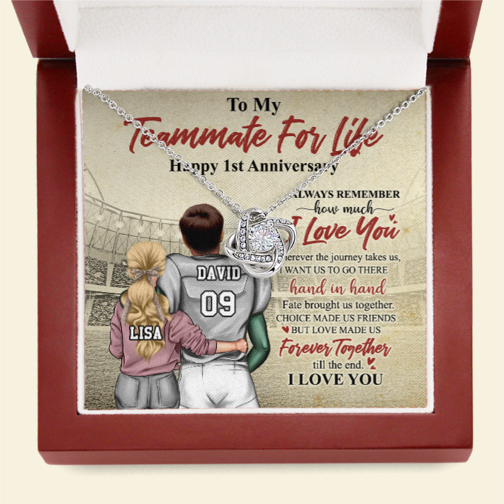 American Football Couple Always Remember How Much I Love You - Personalized Love Knot Necklace - Gift for Him/Her - Couple Shoulder to Shoulder - Jewelry - GoDuckee