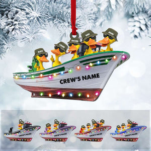 Fisherman Crew Duck - Personalized Christmas Ornament - Ornament - GoDuckee