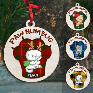 Grumpy Cat - Paw Humbug - Personalized Wood Ornament - Funny Christmas Gift For Cat Lover - Ornament - GoDuckee