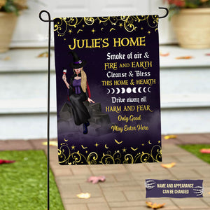 Drive Away All Harm & Fear, Only Good May Enter Here, Personalized Witch Garden Flag, Halloween Gift - Flag - GoDuckee