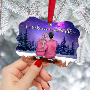 In Sickness And In Health, Breast Cancer Warrior - Personalized Couple Benelux Ornament - Gift For Couples - Ornament - GoDuckee