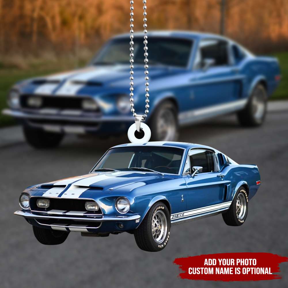 Car Shelby Mustang - Personalized Flat Car Ornament and Keychain - Ornament - GoDuckee