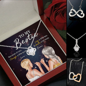 Bestie To My Bestie - Personalized Interlocking Hearts Necklace - Jewelry - GoDuckee