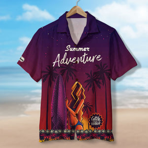 Surfing Hawaiian Shirt - Girl On The Beach With Surfing - Hawaiian Shirts - GoDuckee