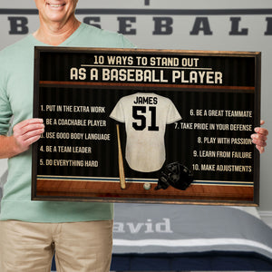 Personalized Baseball Uniform Poster - 10 Ways To Stand Out As A Baseball Player - Retro - Poster & Canvas - GoDuckee