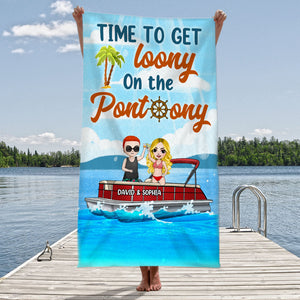 Time To Get Loony - Personalized Beach Towel - Gifts For Wife, Girlfriend, Pontoon Queen From Husband Fol7-Vd2 - Beach Towel - GoDuckee