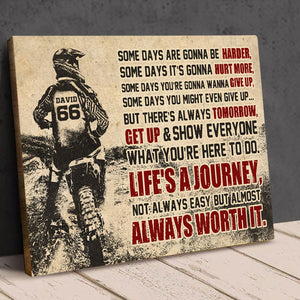 Motocross - Personalized Dirt Bike Racer Poster - Some Days Are Gonna Be Harder - Poster & Canvas - GoDuckee