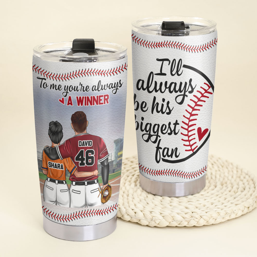 Personalized Baseball Mom Biggest Fan Customized Tumbler