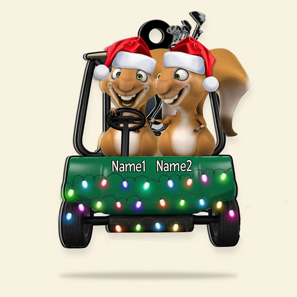 Golf Animals Couple Personalized Christmas Ornament- PW-CSO-3NAQG0511 - Ornament - GoDuckee