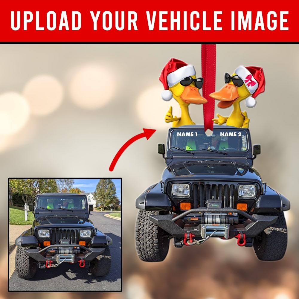 Valentine's Day Gift For Couple's Journey Duck Lovers - Personalized Christmas Ornament - Upload Your Vehicle Image - Ornament - GoDuckee