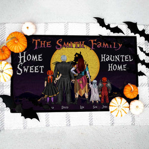Home Sweet Haunted Home Personalized Halloween Family Door Mat Gift For Family - Doormat - GoDuckee