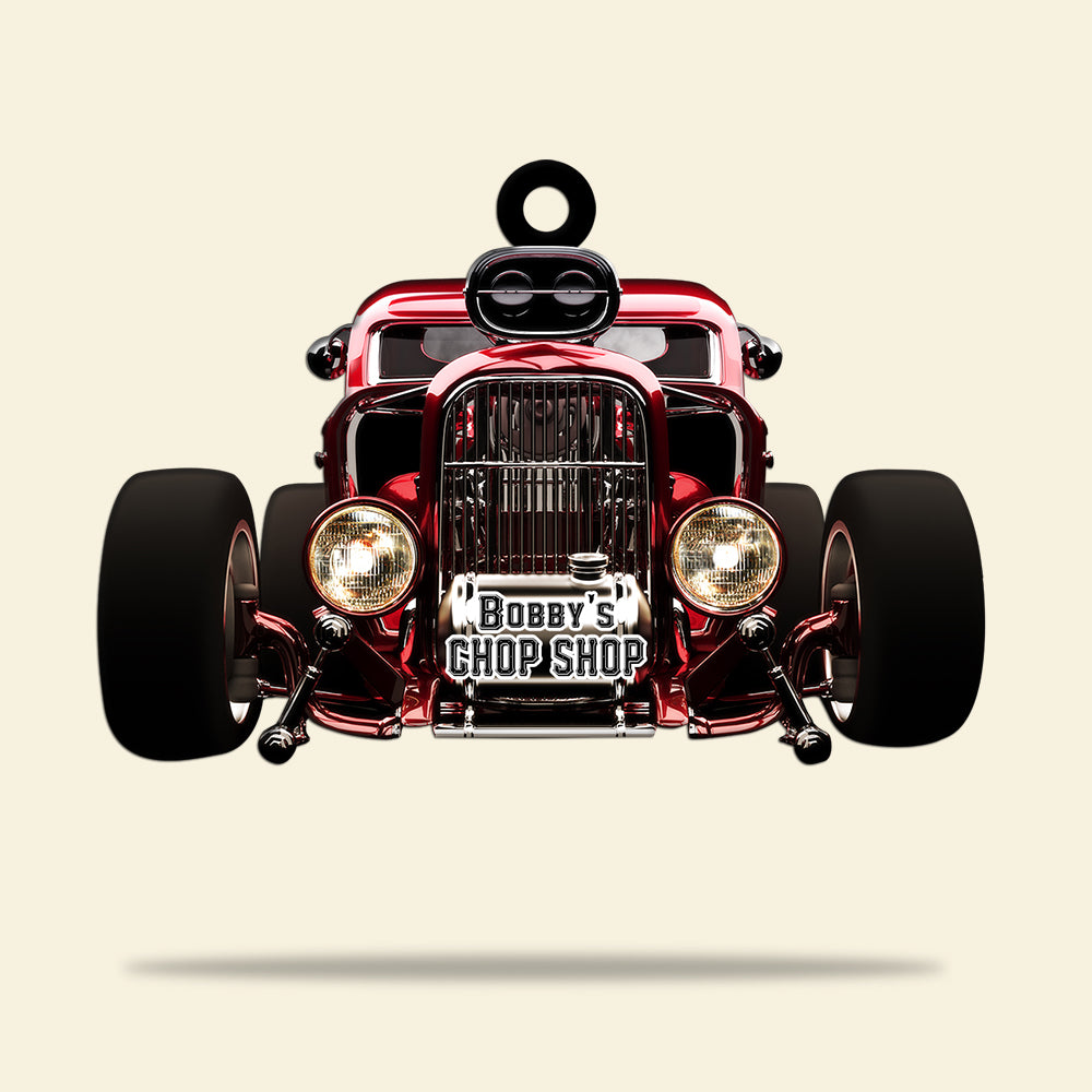 Hot Rod Chop Shop - Personalized Christmas Ornament - Hot Rod Gift - Ornament - GoDuckee