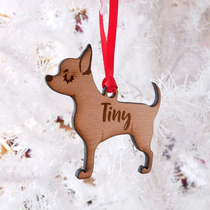 Chihuahua Personalized Christmas Dog Wood Ornament 01pjxx240822-15 - Ornament - GoDuckee