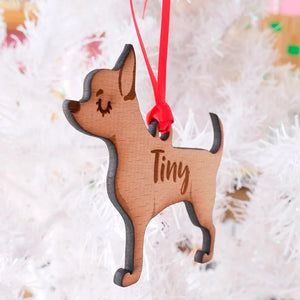 Chihuahua Personalized Christmas Dog Wood Ornament 01pjxx240822-15 - Ornament - GoDuckee