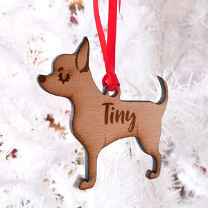 Chihuahua Personalized Christmas Dog Wood Ornament 01pjxx240822-15 - Ornament - GoDuckee