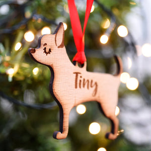 Chihuahua Personalized Christmas Dog Wood Ornament 01pjxx240822-15 - Ornament - GoDuckee