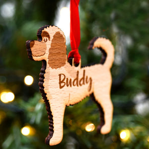 Labradoodle Personalized Christmas Dog Wood Ornament 01pjxx240822-31 - Ornament - GoDuckee