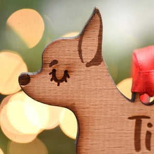 Chihuahua Personalized Christmas Dog Wood Ornament 01pjxx240822-15 - Ornament - GoDuckee