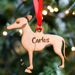 Greyhound Personalized Christmas Dog Wood Ornament 01pjxx240822-28 - Ornament - GoDuckee