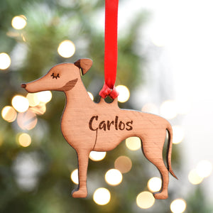 Greyhound Personalized Christmas Dog Wood Ornament 01pjxx240822-28 - Ornament - GoDuckee