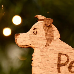 Border Collie Personalized Christmas Dog Wood Ornament 01pjxx240822-10 - Ornament - GoDuckee