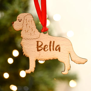 Cavalier King Charles Personalized Christmas Dog Wood Ornament 01pjxx240822-13 - Ornament - GoDuckee