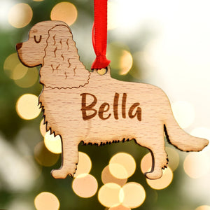 Cavalier King Charles Personalized Christmas Dog Wood Ornament 01pjxx240822-13 - Ornament - GoDuckee