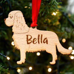 Cavalier King Charles Personalized Christmas Dog Wood Ornament 01pjxx240822-13 - Ornament - GoDuckee