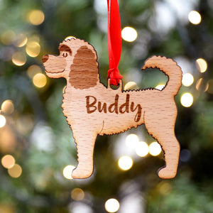 Labradoodle Personalized Christmas Dog Wood Ornament 01pjxx240822-31 - Ornament - GoDuckee