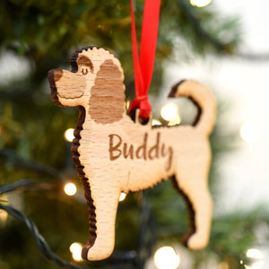 Labradoodle Personalized Christmas Dog Wood Ornament 01pjxx240822-31 - Ornament - GoDuckee