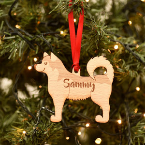 Alaskan Malamute Personalized Christmas Wood Ornament, Gift For Dog Lovers 01pjxx240822-02 - Ornament - GoDuckee