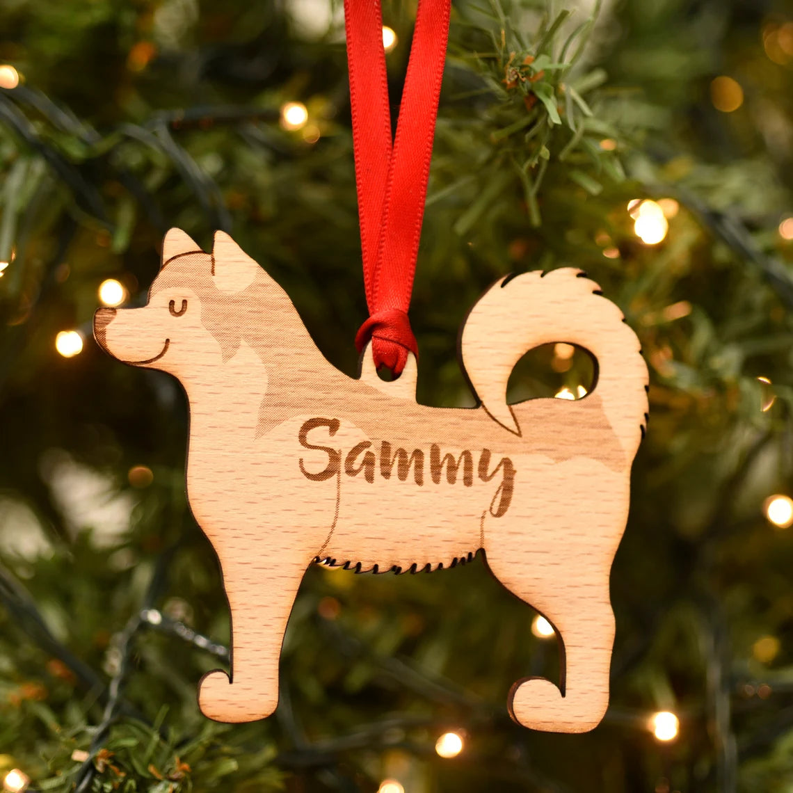 Alaskan Malamute Personalized Christmas Wood Ornament, Gift For Dog Lovers 01pjxx240822-02 - Ornament - GoDuckee
