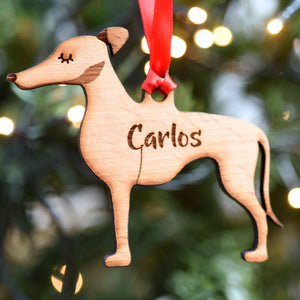 Greyhound Personalized Christmas Dog Wood Ornament 01pjxx240822-28 - Ornament - GoDuckee