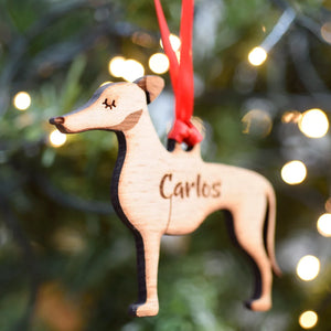 Greyhound Personalized Christmas Dog Wood Ornament 01pjxx240822-28 - Ornament - GoDuckee