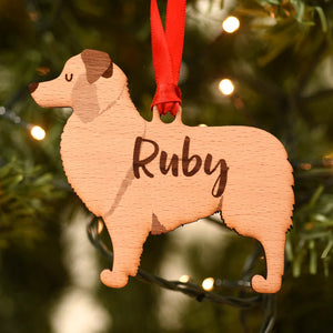 Australian Shepherd Personalized Christmas Wood Ornament, Gift For Dog Lovers 01pjxx240822-04 - Ornament - GoDuckee