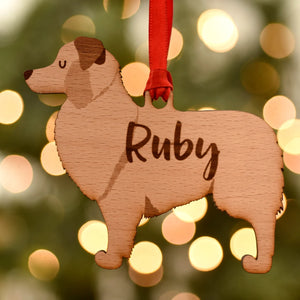 Australian Shepherd Personalized Christmas Wood Ornament, Gift For Dog Lovers 01pjxx240822-04 - Ornament - GoDuckee