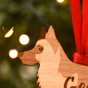 German Shepherd Personalized Christmas Dog Wood Ornament 01pjxx240822-25 - Ornament - GoDuckee