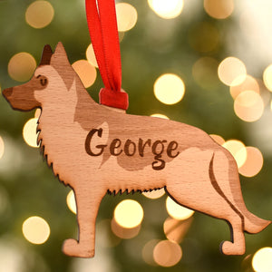 German Shepherd Personalized Christmas Dog Wood Ornament 01pjxx240822-25 - Ornament - GoDuckee