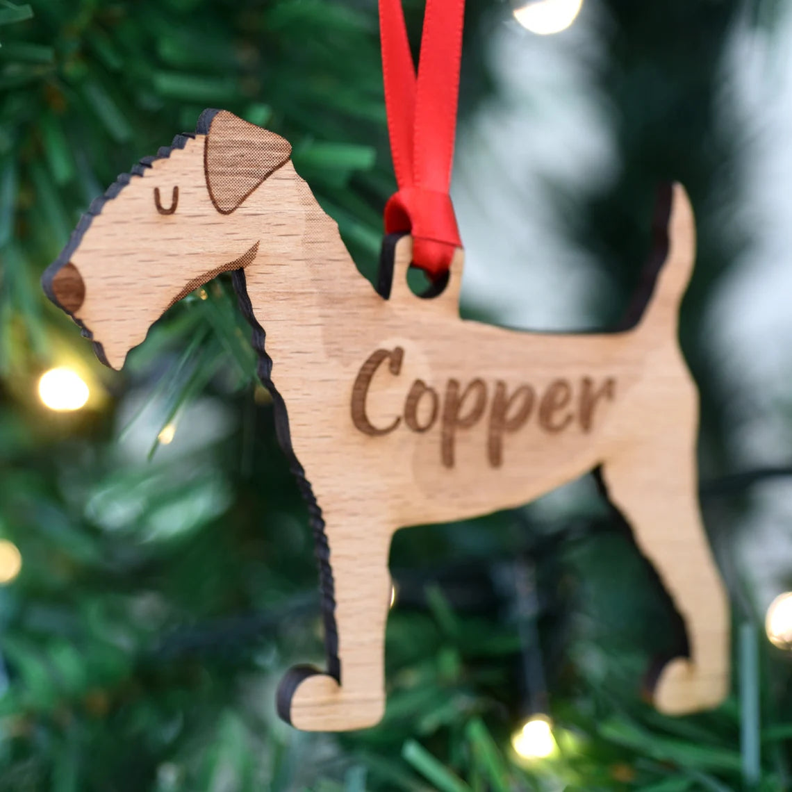 Lakeland Terrier Personalized Christmas Dog Wood Ornament 01pjxx240822-33 - Ornament - GoDuckee