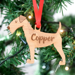 Lakeland Terrier Personalized Christmas Dog Wood Ornament 01pjxx240822-33 - Ornament - GoDuckee