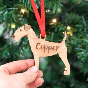 Lakeland Terrier Personalized Christmas Dog Wood Ornament 01pjxx240822-33 - Ornament - GoDuckee