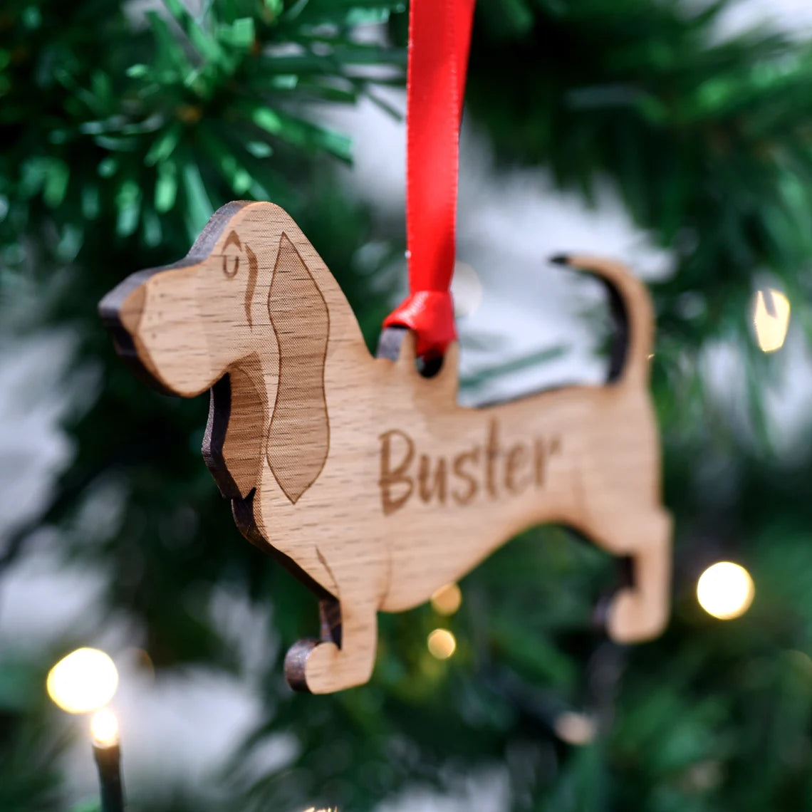 Basset Hound Personalized Christmas Dog Wood Ornament, Gift For Dog Lovers 01pjxx240822-05 - Ornament - GoDuckee