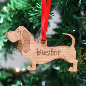 Basset Hound Personalized Christmas Dog Wood Ornament, Gift For Dog Lovers 01pjxx240822-05 - Ornament - GoDuckee