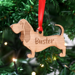 Basset Hound Personalized Christmas Dog Wood Ornament, Gift For Dog Lovers 01pjxx240822-05 - Ornament - GoDuckee