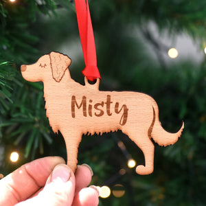 Golden Retriever Personalized Christmas Dog Wood Ornament 01pjxx240822-26 - Ornament - GoDuckee