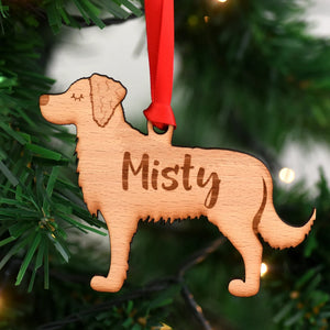 Golden Retriever Personalized Christmas Dog Wood Ornament 01pjxx240822-26 - Ornament - GoDuckee