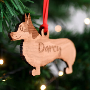 Corgi Personalized Christmas Dog Wood Ornament 01pjxx240822-19 - Ornament - GoDuckee