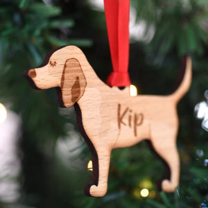 Beagle Personalized Christmas Dog Wood Ornament, Gift For Dog Lovers 01pjxx240822-06 - Ornament - GoDuckee